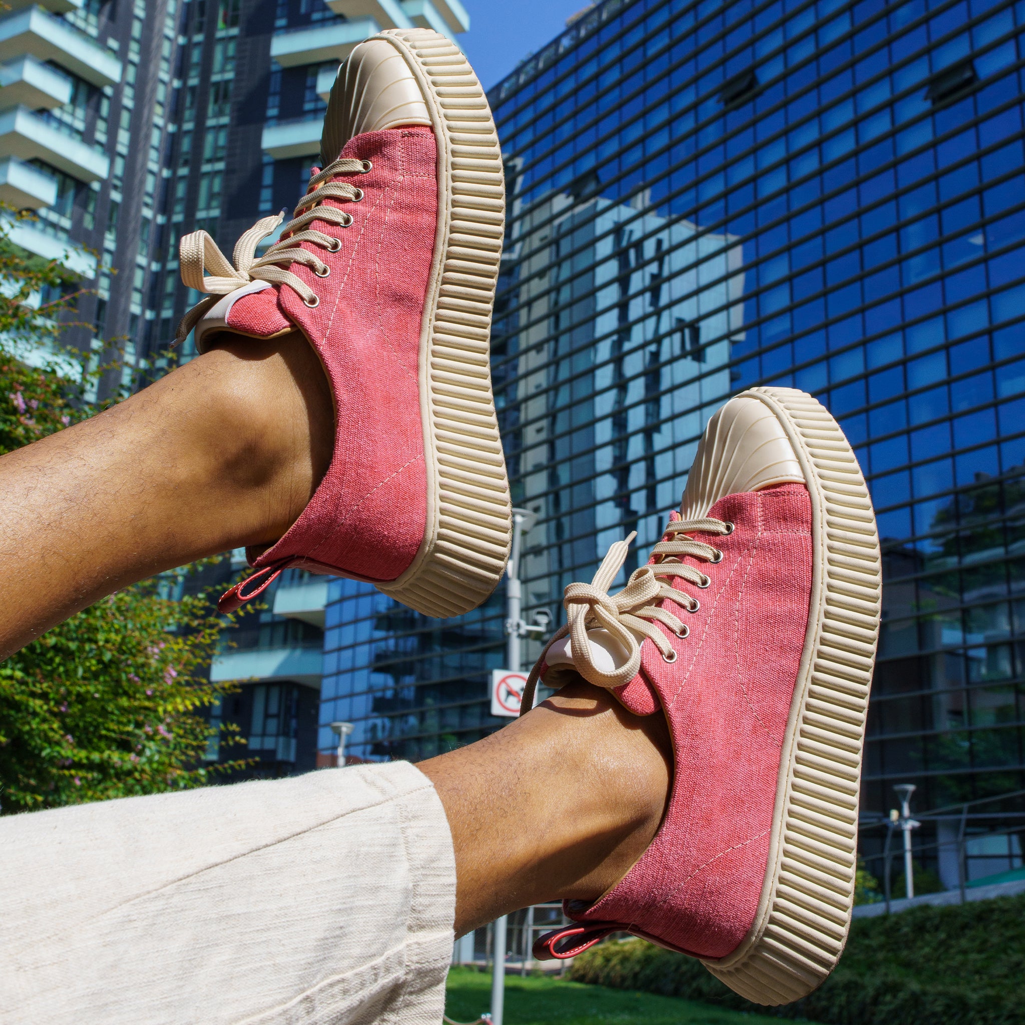 Men's Elevated Sneakers – Briga One Red Cotton | Made in Italy